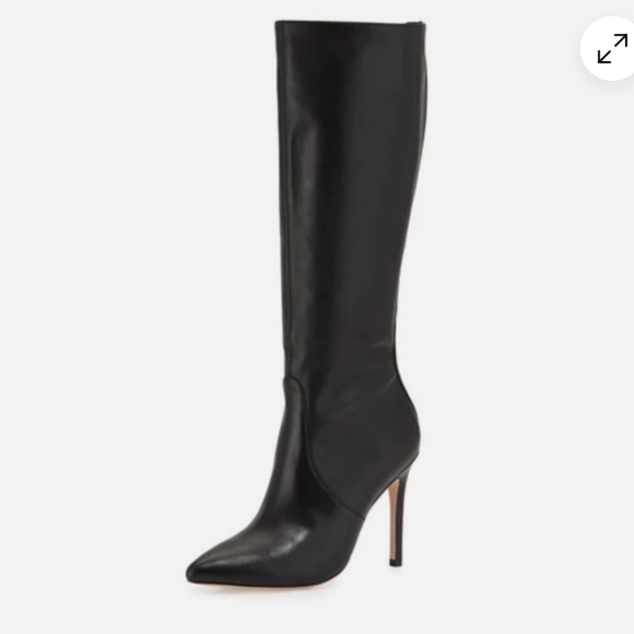 Halston Heritage Shoes - Halston Heritage Amanda Black Leather Knee High Boots, 8